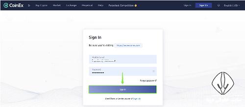 ورود به coinex
