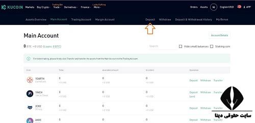 شارژ کردن حساب Kucoin