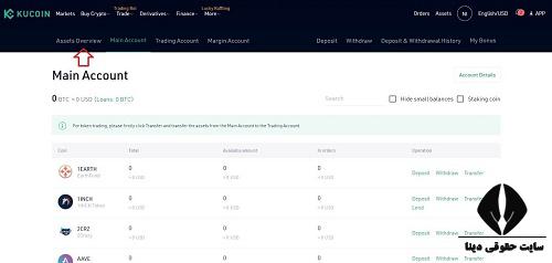 شارژ کردن حساب Kucoin