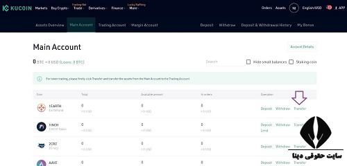 شارژ کردن حساب Kucoin