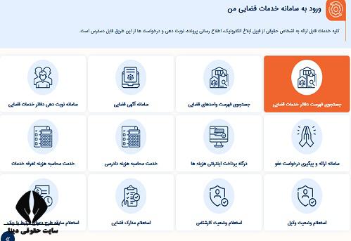 لیست دفاتر خدمات قضایی با آدرس