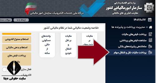 گواهی پرداخت مالیات نقل و انتقال سهام 