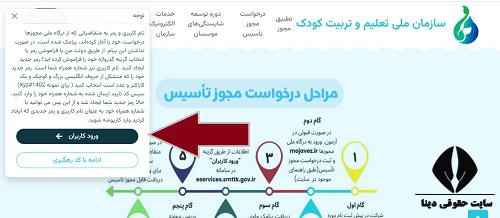 فرم درخواست اخذ مجوز پیش دبستانی 