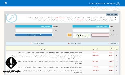 آدرس دفاتر خدمات قضایی الکترونیک بجنورد