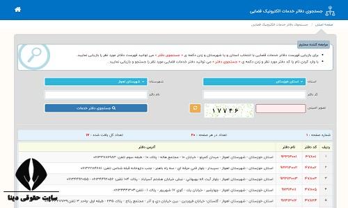 آدرس دفاتر خدمات قضایی الکترونیک اهواز