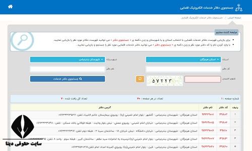 آدرس دفاتر خدمات قضایی الکترونیک بندر عباس​