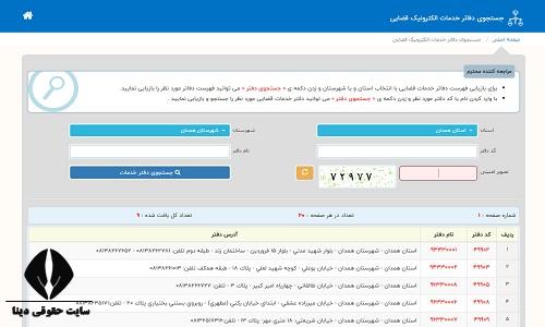 آدرس دفاتر خدمات قضایی الکترونیک همدان