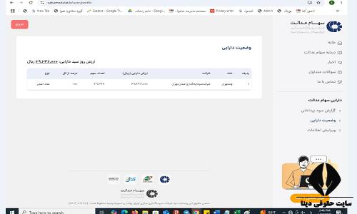 استعلام سهام عدالت
