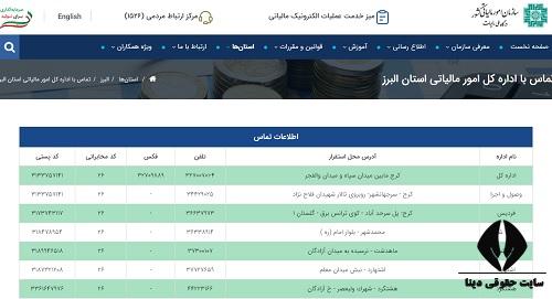 اداره مالیات استان البرز