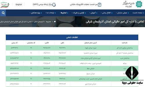 اداره مالیات استان آذربایجان شرقی