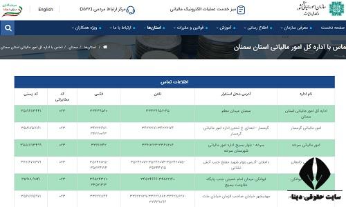 اداره مالیات استان سمنان