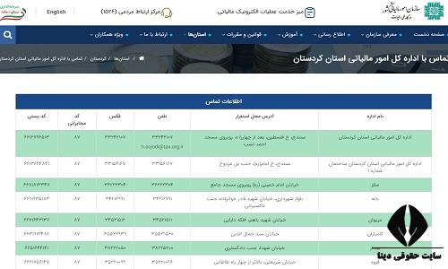 اداره مالیات استان کردستان