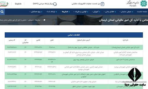اداره مالیات استان لرستان